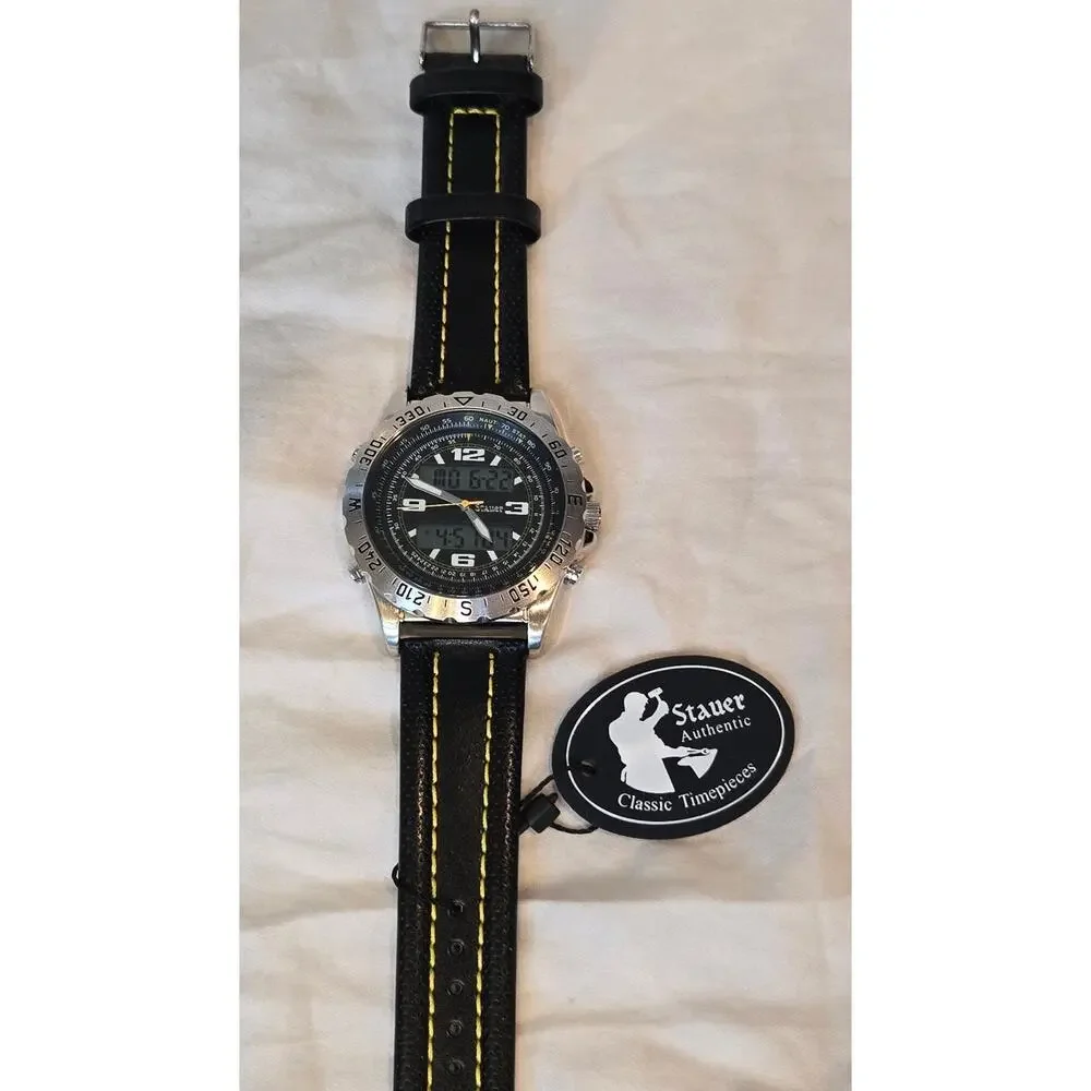 Stauer Centurion Hybrid Chronograph Watch 3ATM 20409 New Battery *read*